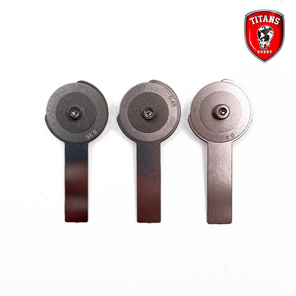 TITANS HOBBY: Rivet Maker Tool Set #1, 3 wheels diam.15mm x mm. 0,35 - 0,4 - 0,45 