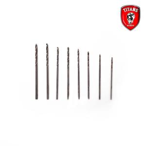 TITANS HOBBY: Set #2 di 8 punte per trapano da modellismo (mm.0,8-0,9-1,0-1,1-1,2-1,3-1,4-1,5)
