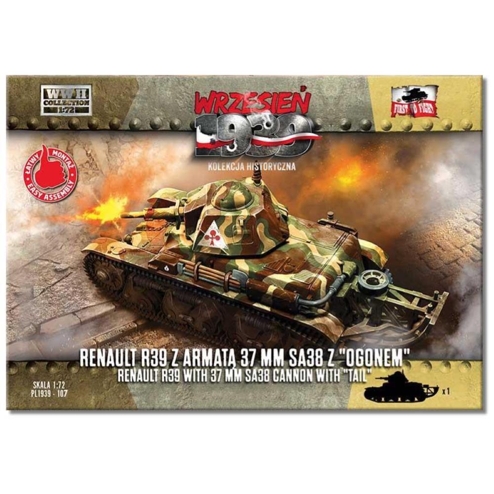 FIRST TO FIGHT: 1/72; Renault R39 with SA38 cannon with tail