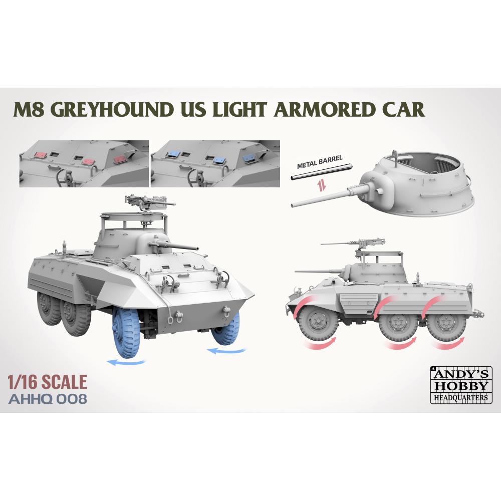 ANDYS HHQ: 1/16; M8 Greyhound US Light Armored Car