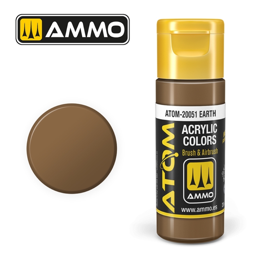 ATOM by Ammo of Mig COLOR Earth , pittura acrilica da 20ml
