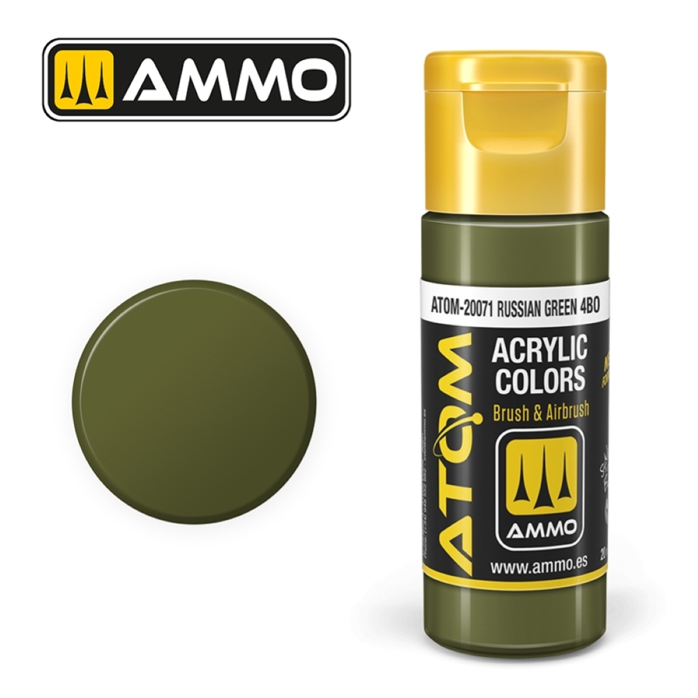 ATOM by Ammo of Mig COLOR Russian Green 4BO , pittura acrilica da 20ml
