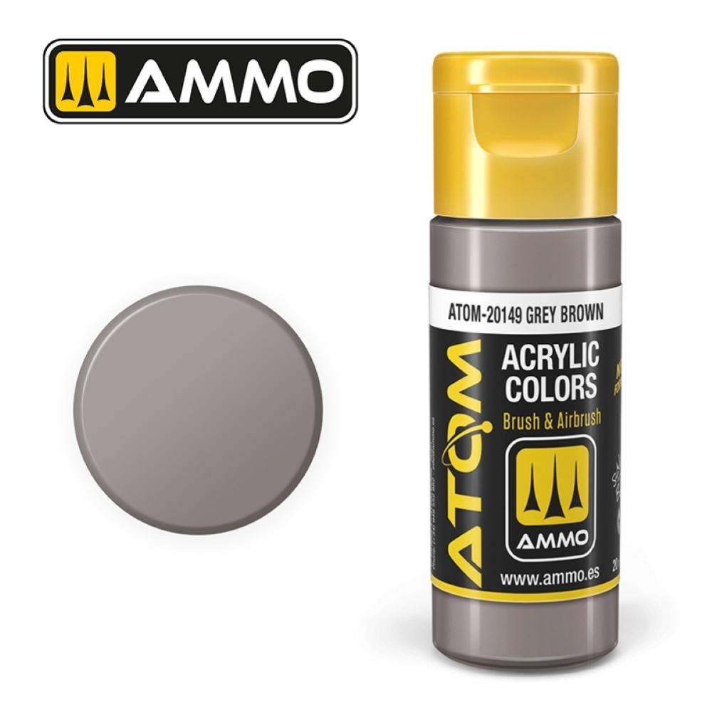 ATOM by Ammo of Mig COLOR Grey Brown; acrylic paint 20ml