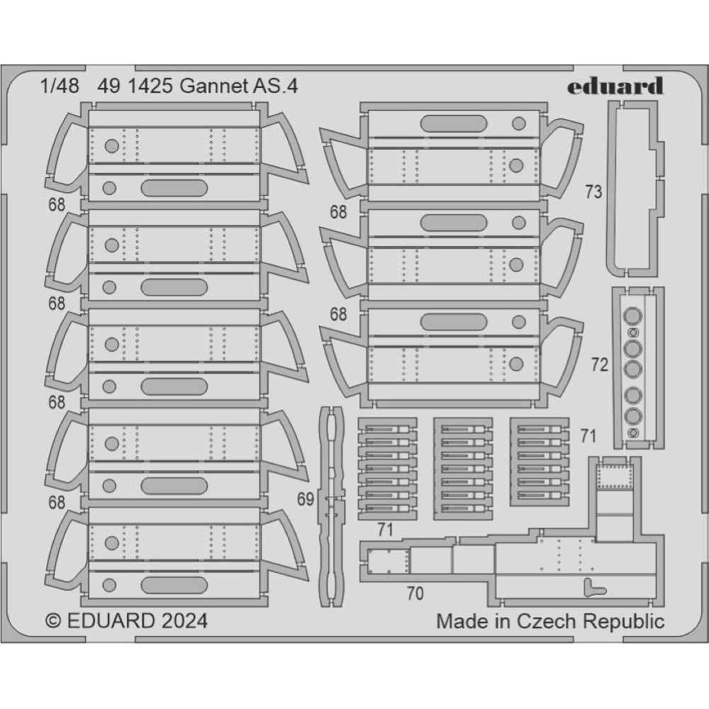 EDUARD: 1/48 ; Gannet AS.4- set di fotoincisioni per kit AIRFIX 11007