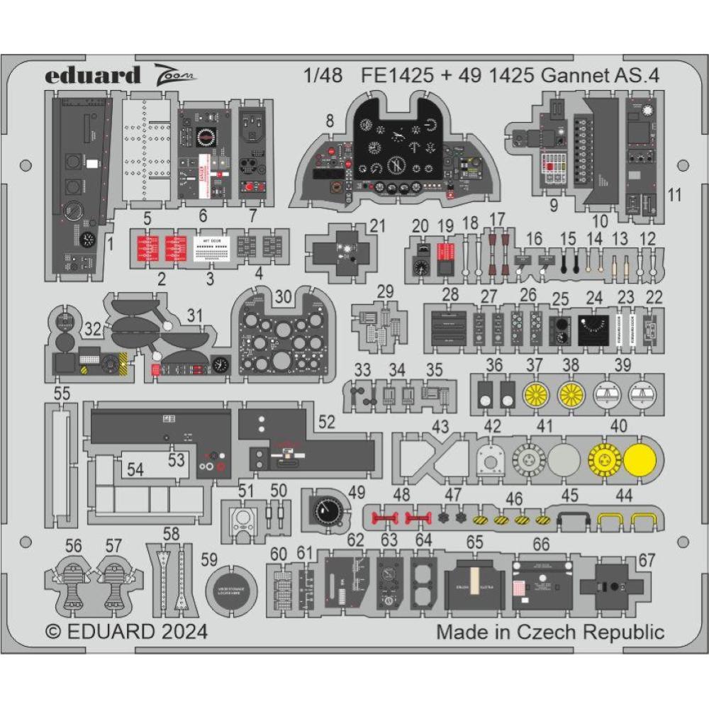 EDUARD: 1/48 ; Gannet AS.4- set di fotoincisioni per kit AIRFIX 11007