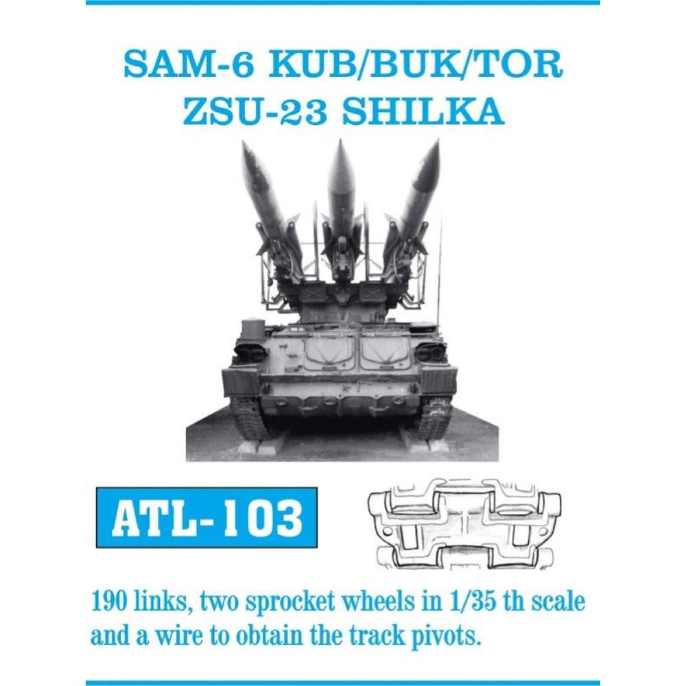 Friulmodel: set di cingoli in metallo da assemblare maglia a maglia scala 1/35 per SAM-6 KUB/BUK/TOR ZSU 23 SHILKA