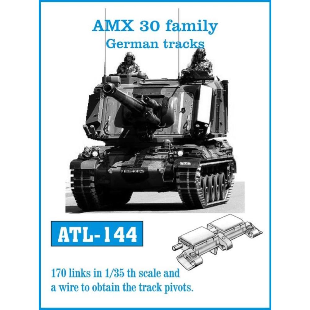 Friulmodel: set di cingoli in metallo da assemblare maglia a maglia scala 1/35 per AMX 30 family German tracks