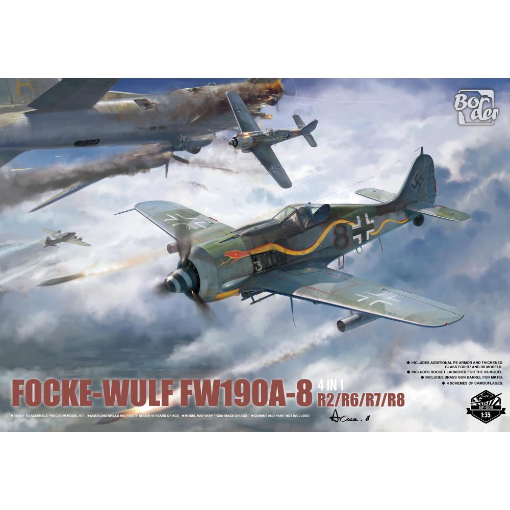 BORDER MODEL: 1/35; Focke-Wulf Fw 190A-8 R2/R6/R7/R8 (4 in 1)