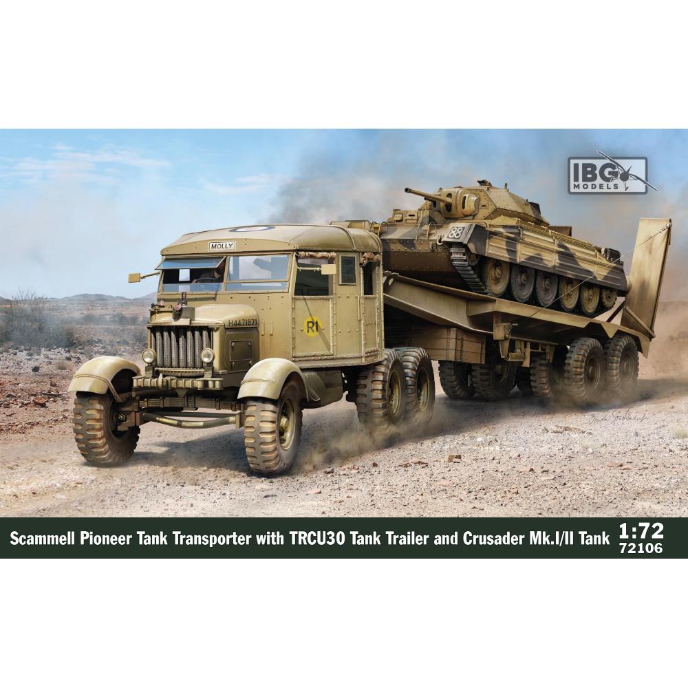 IBG MODELS: 1/72 - Scammell Tank Transporter with TRCU30 Trailer and Crusader Mk.I/II (2in1)