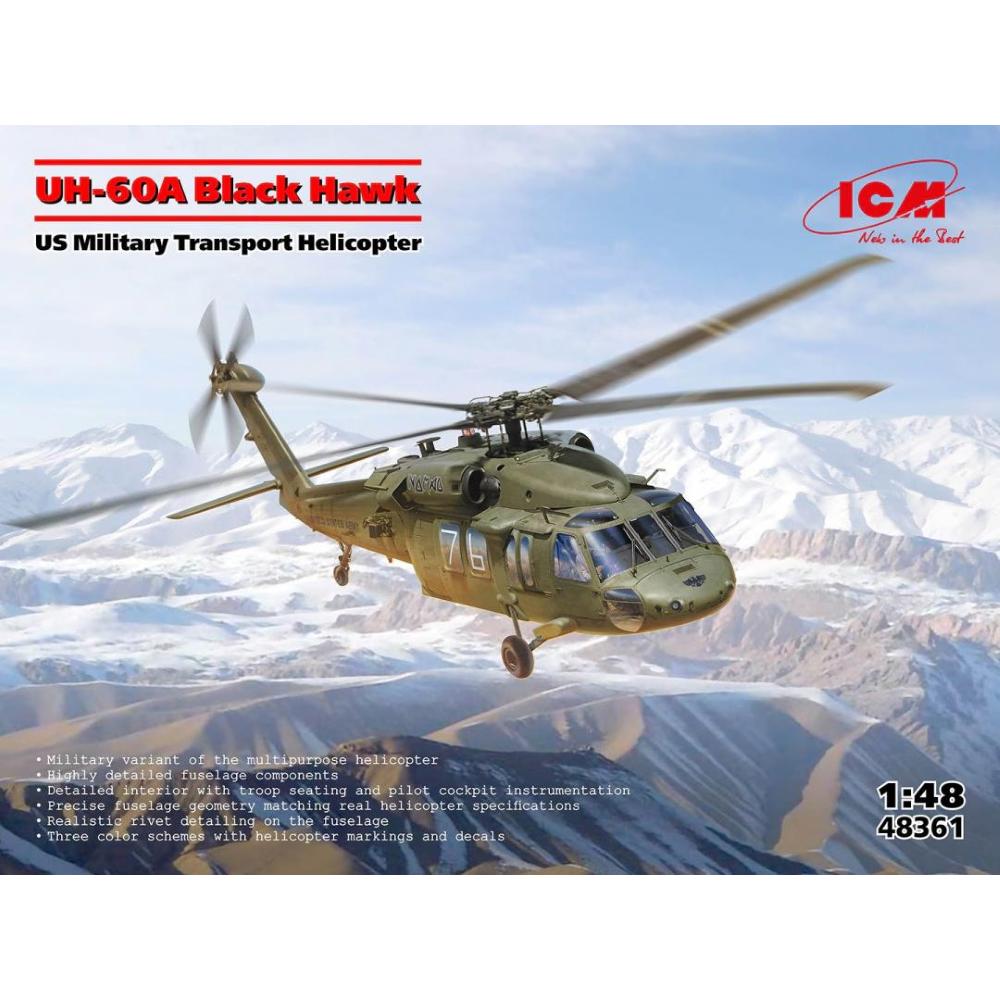 ICM: 1/48 UH-60A Black Hawk,US Military Transport Helicopter