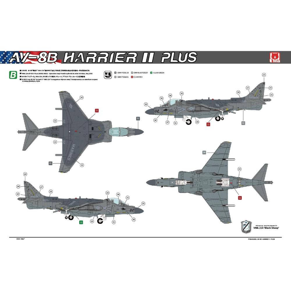 UMA MODEL: 1/48 AV-8B Harrier II PLUS