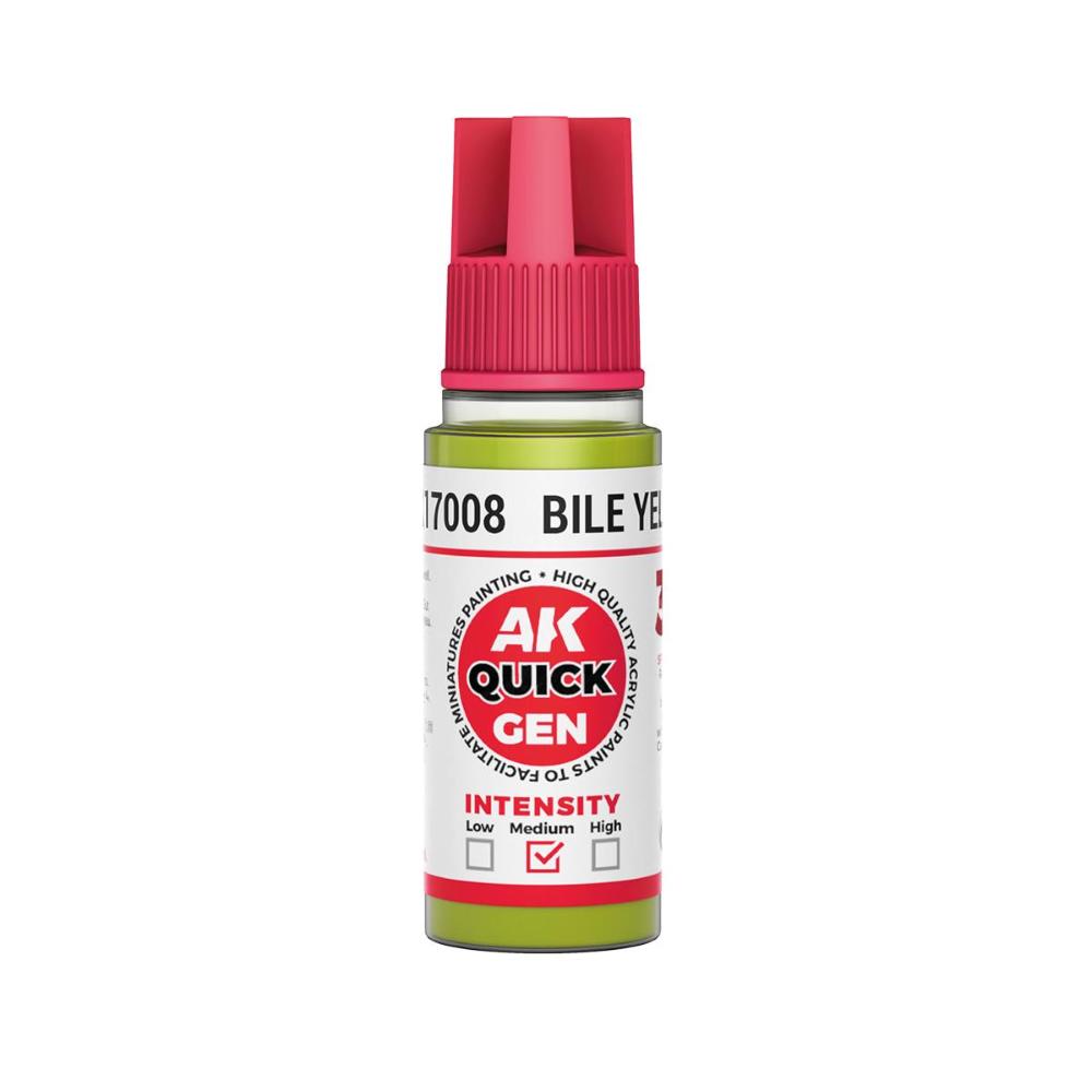 AK INTERACTIVE: acrylic paint BILE YELLOW 18 ml - QUICK GEN