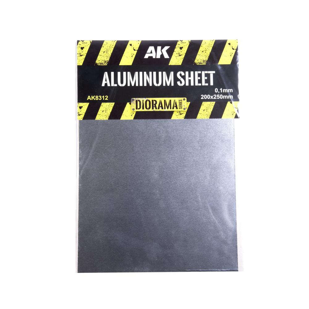 AK INTERACTIVE: Lamiera di alluminio da 200 x 250 mm con uno spessore di 100 µm (0,1 mm / circa)