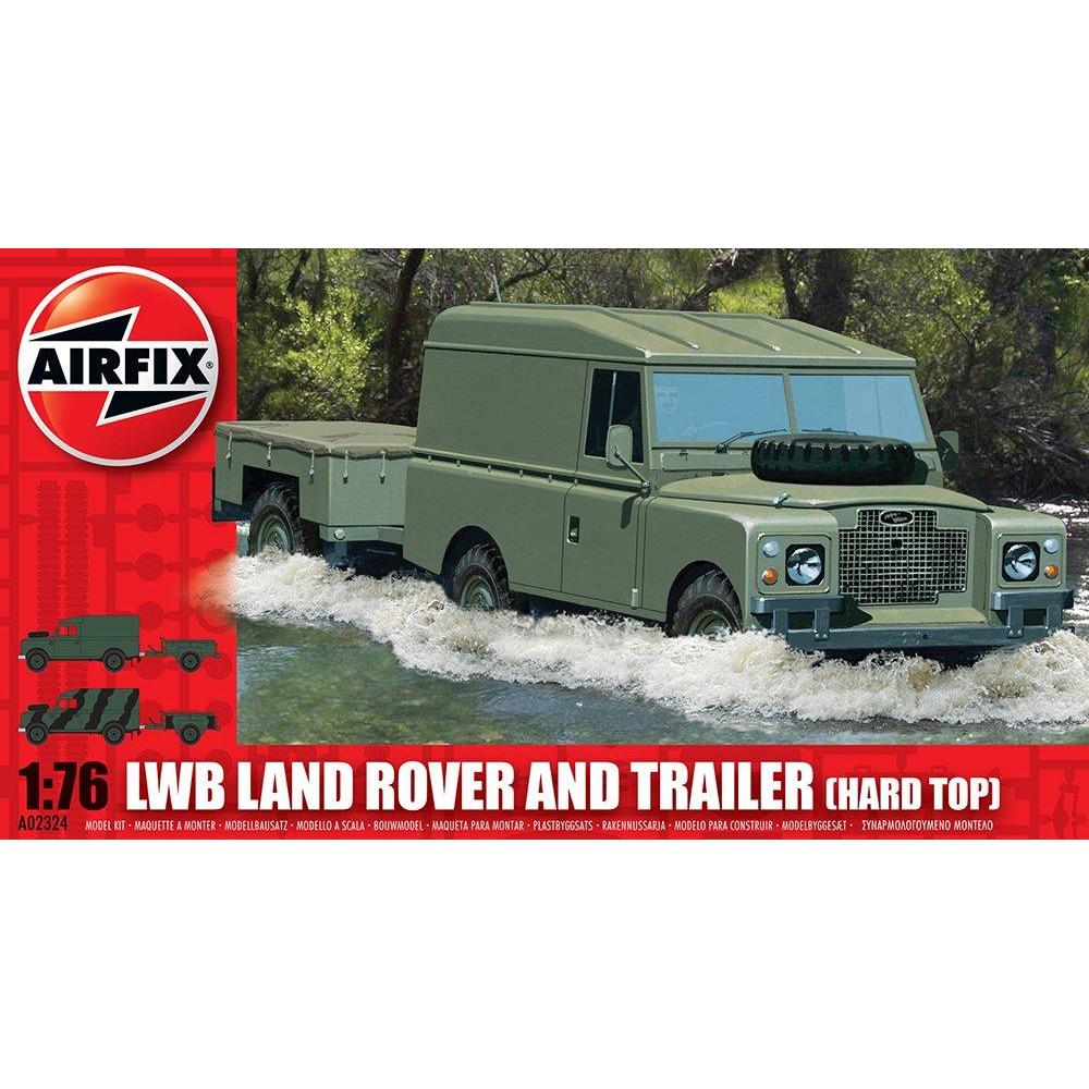 Airfix: 1:76 Scale - LWB Land Rover (Hard Top) & Trailer