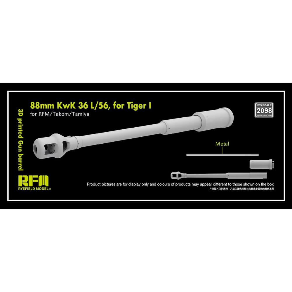 RYE FIELD MODEL: 1/35 3D print.Gun barrel 88mm KwK 36 L/56 for Tiger I