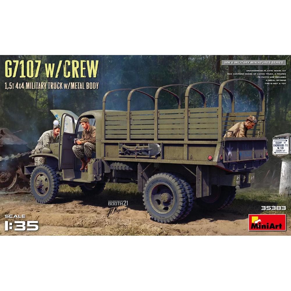 MINIART: 1/35 G7107 w/Crew 1,5T 4x4 Military Truck w/metal body