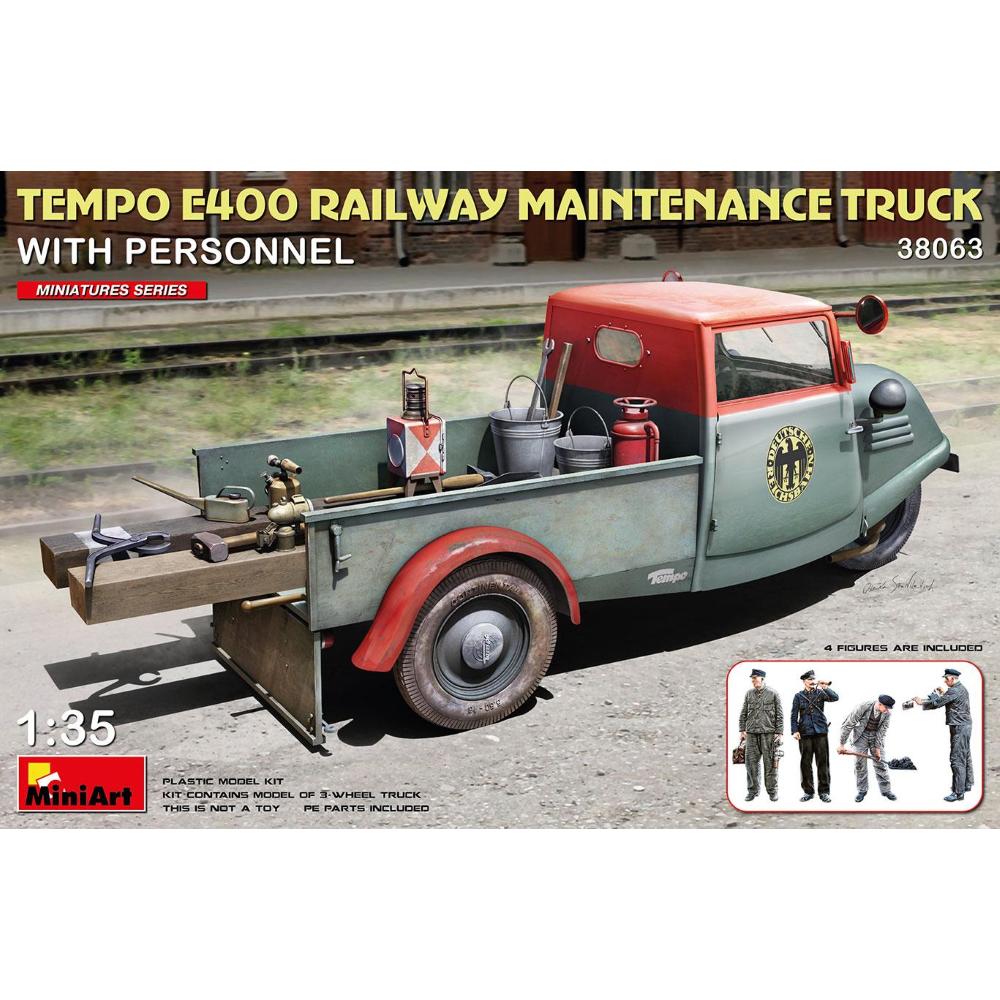 MINIART: 1/35 Tempo E400 railway maintenance truck w/ personnel