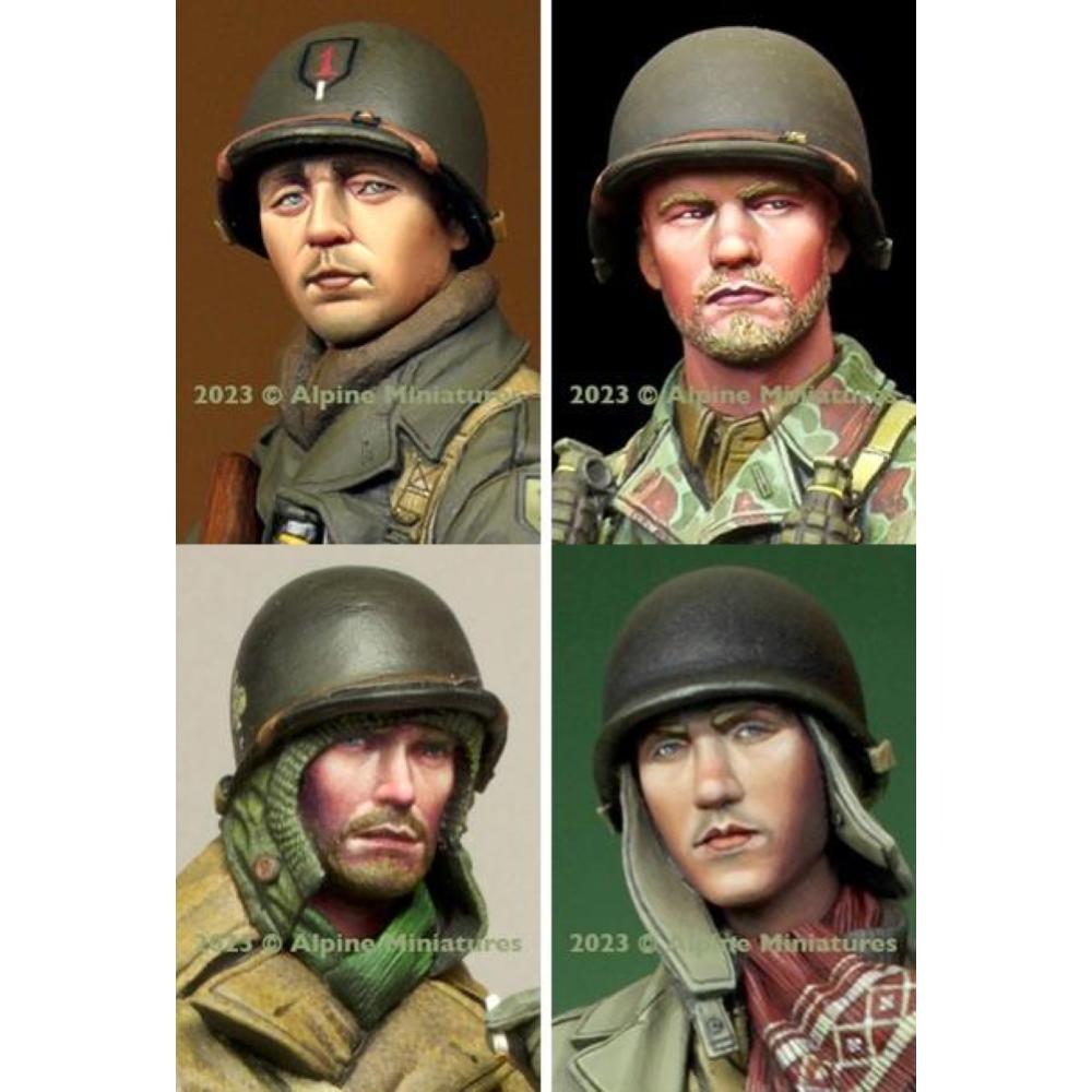 ALPINE: 16 US Infantry Heads Set #1