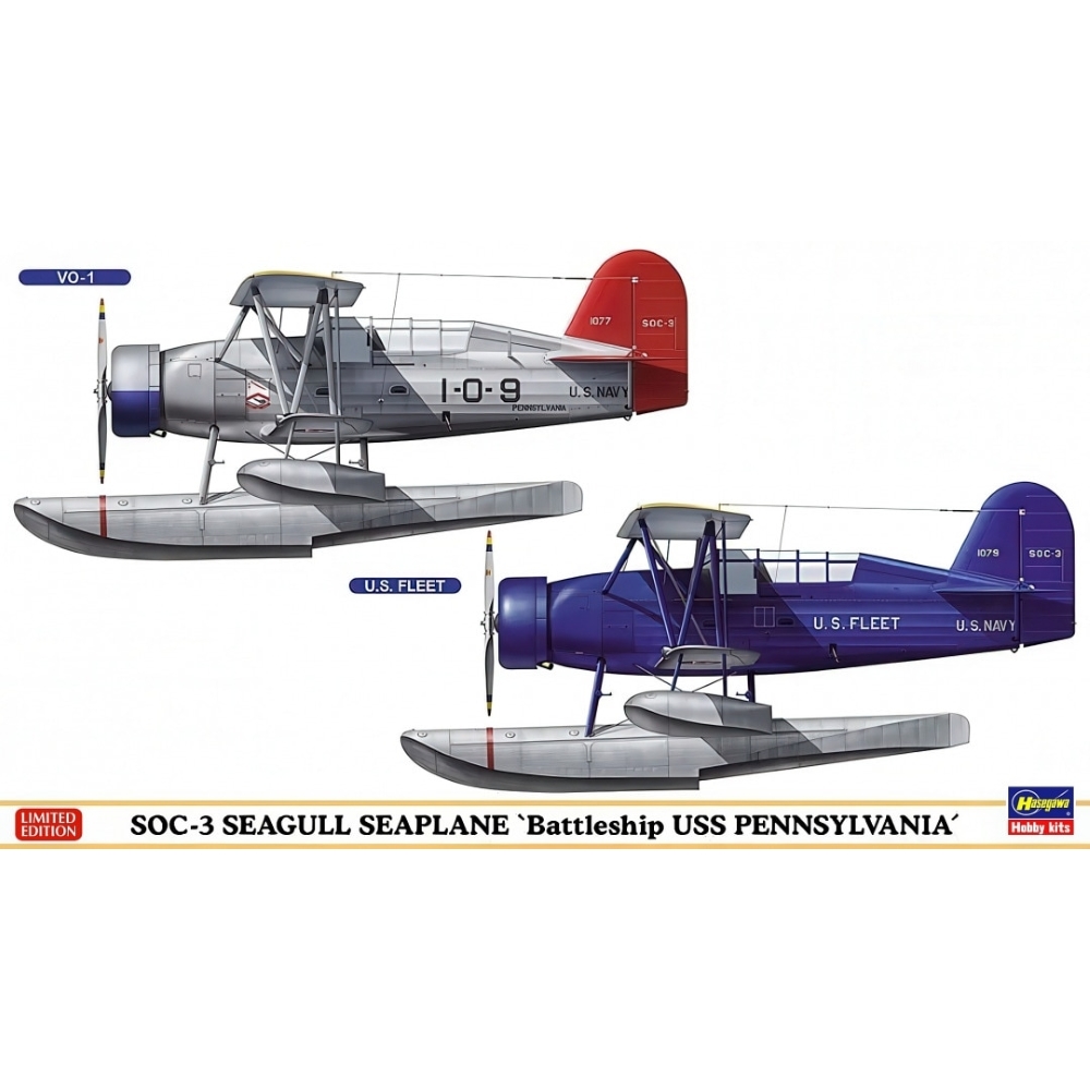 HASEGAWA: 1:72 SOC-3 Seagull, USS Pennsylvania (2x)