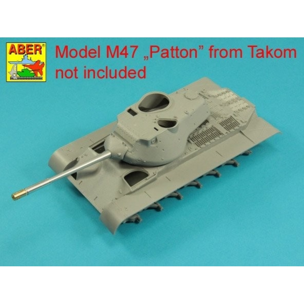 ABER: 1:35 90mm M-36 Tank barrel Cyrindrical Muzzle brake M47