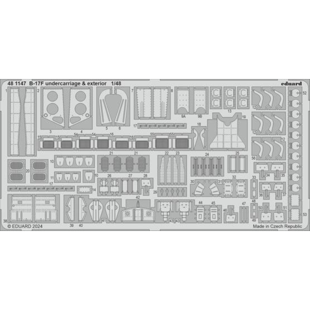 EDUARD: 1:48 Boeing B-17F Flying Fortress undercar. & exter.