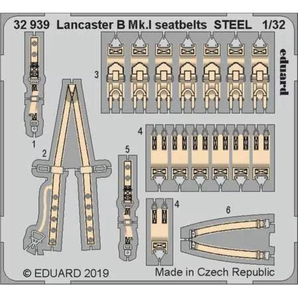 EDUARD: 1:32 Avro Lancaster B Mk.I seatbelts STEEL