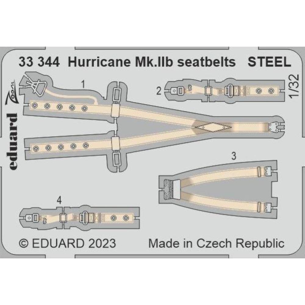EDUARD: 1:32 Hawker Hurricane Mk. IIb seatbelts STEEL