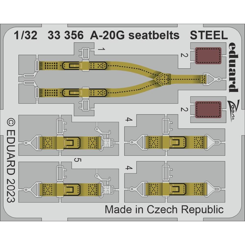 EDUARD: 1:32 Douglas A-20G Havoc seatbelts STEEL