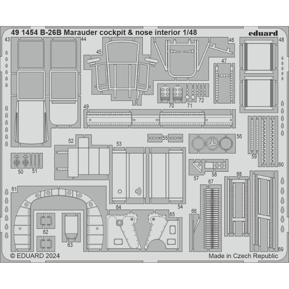 EDUARD: 1:48 Martin B-26B Marauder cockpit + nose interior