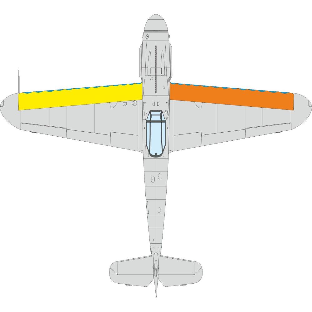EDUARD: 1:72 Bf-109G wings leading edge wavy lines Masking Tape