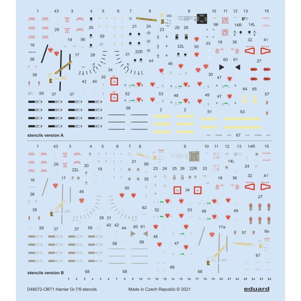 EDUARD: 1:48 Harrier GR.7/9 stencils