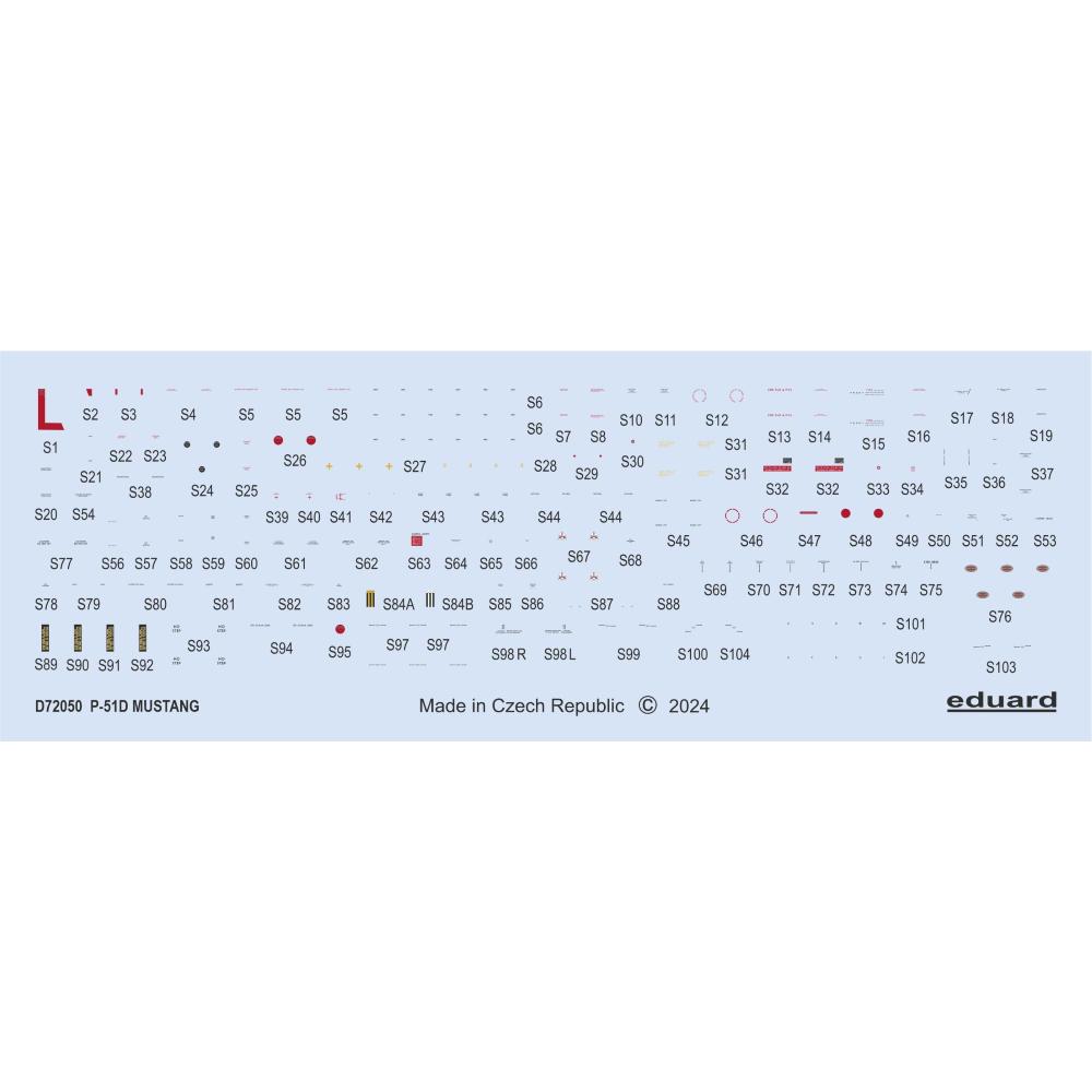 EDUARD: 1:72 North-American P-51D Mustang stencils