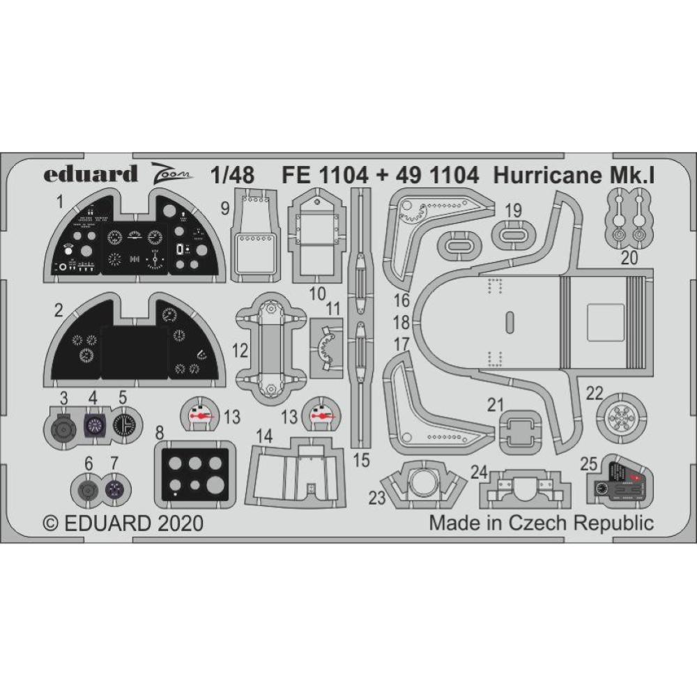 EDUARD: 1/48 ; Hurricane Mk.I 1/48 - per kit AIRFIX