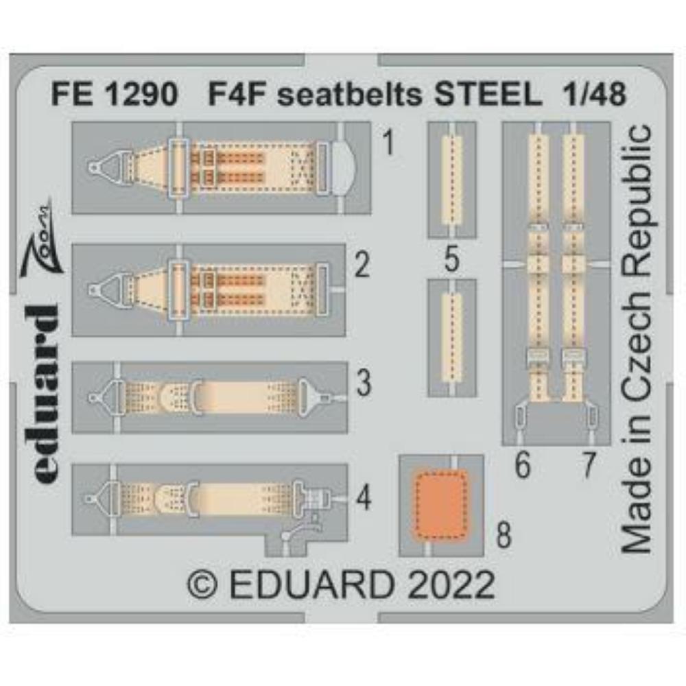 EDUARD: 1:48 Grumman F4F-3 Wildcat seatbelts STEEL