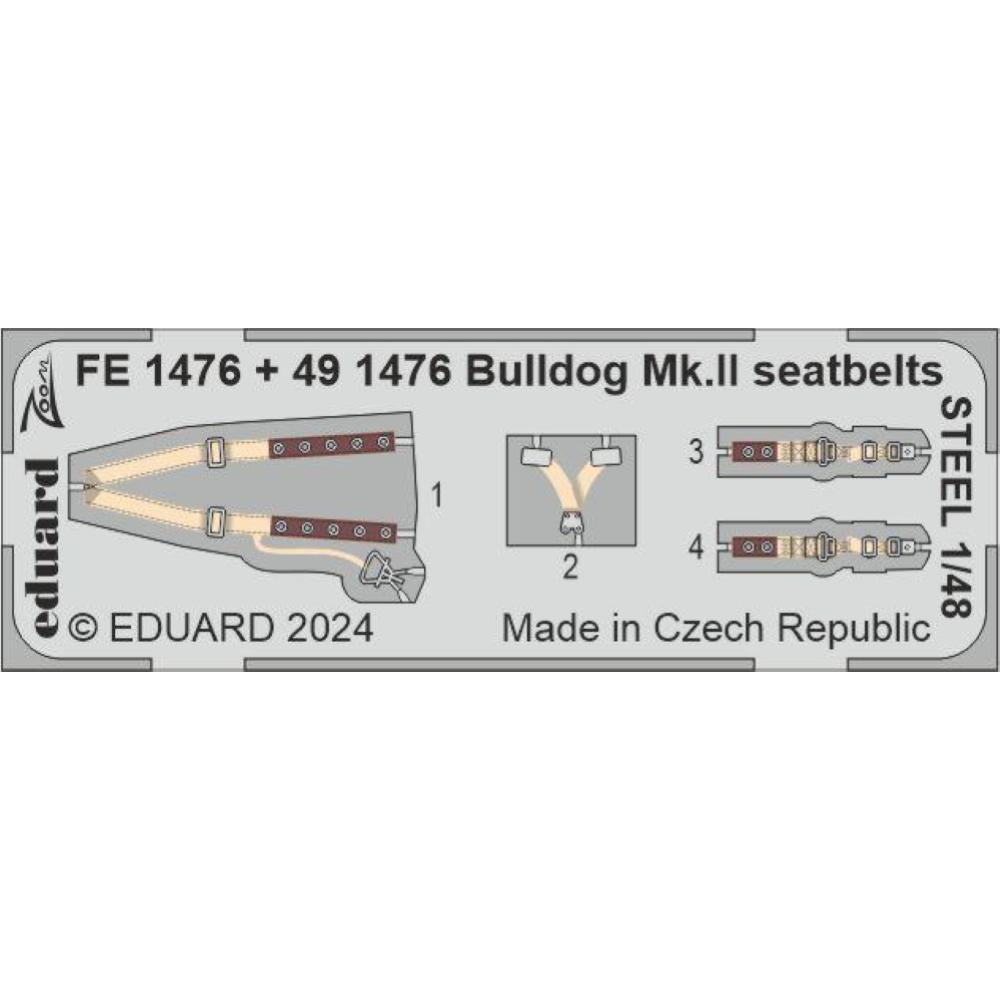 EDUARD: 1:48 Bristol Bulldog Mk.II seatbelts STEEL