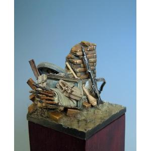 Darius Miniatures: 1:35; Scenerie 11 - WWII - Infanteriekarren & Mauerteil