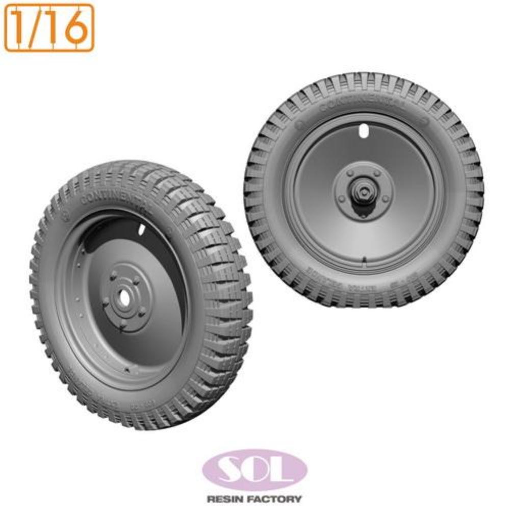SOL MODEL: 1:16; Weighted Front Wheels for Sd.Kfz. 250/1 (1:16)