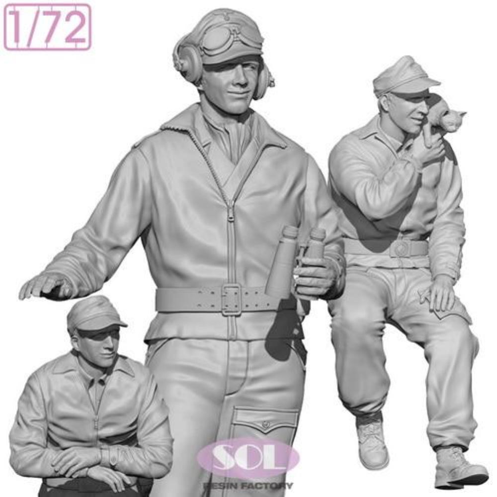 SOL MODEL: 1:72; Crew Set for WWII German Sd.kfz. 234/2 (1:72)