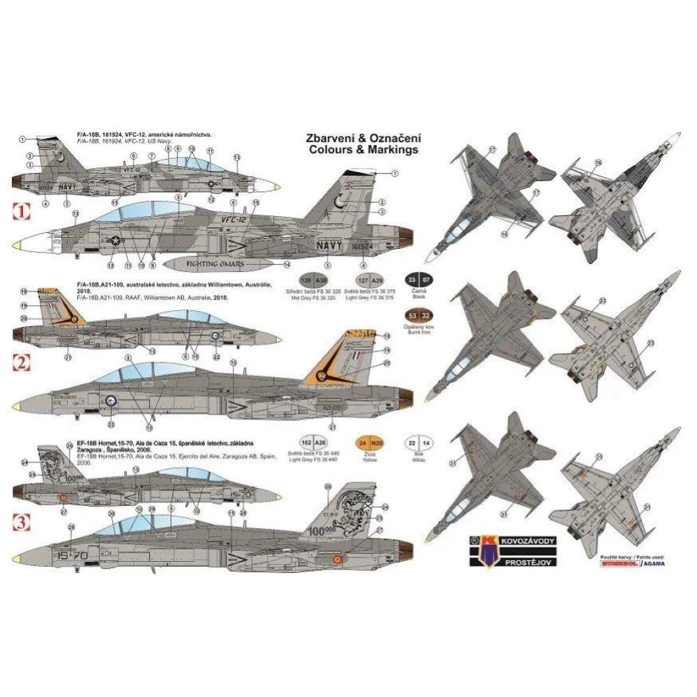 Kovozavody Prostejov: 1:72; McDonnell Douglas F/A-18B Hornet "Low-vis"