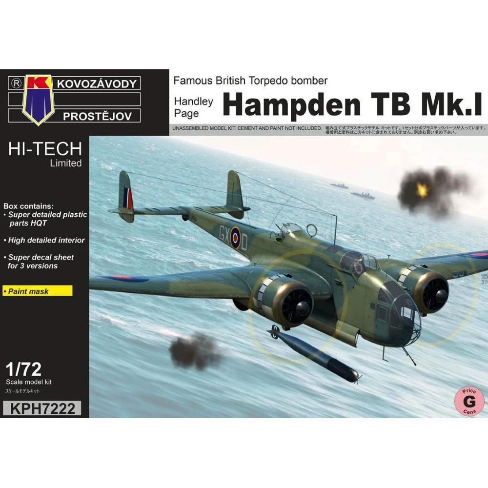 Kovozavody Prostejov: 1:72; Handley Page Hampden TB Mk.I