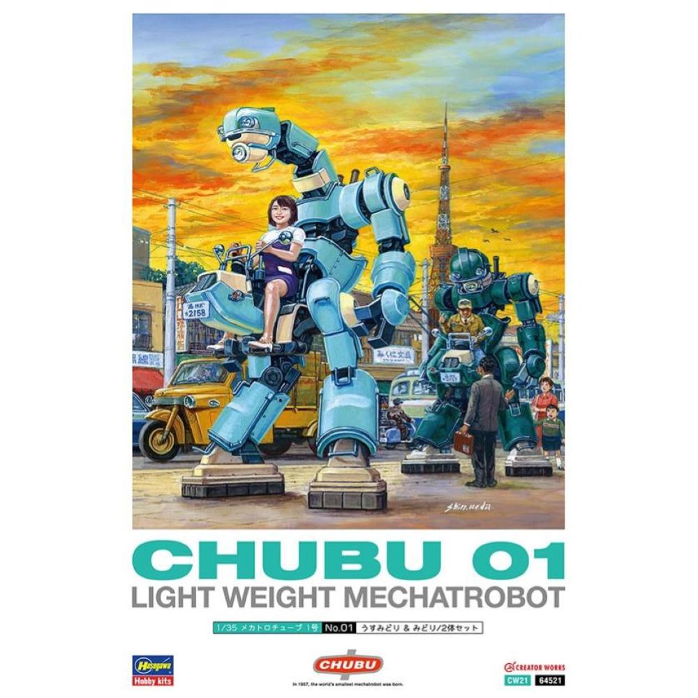 HASEGAWA: 1:35 Mechatro CHUBU 01 - Hellgrün und Grün (CW21)