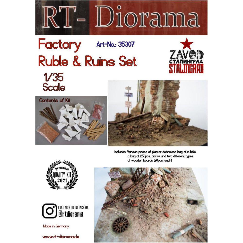 RT-DIORAMA: 1:35; Factory rubble & ruins set