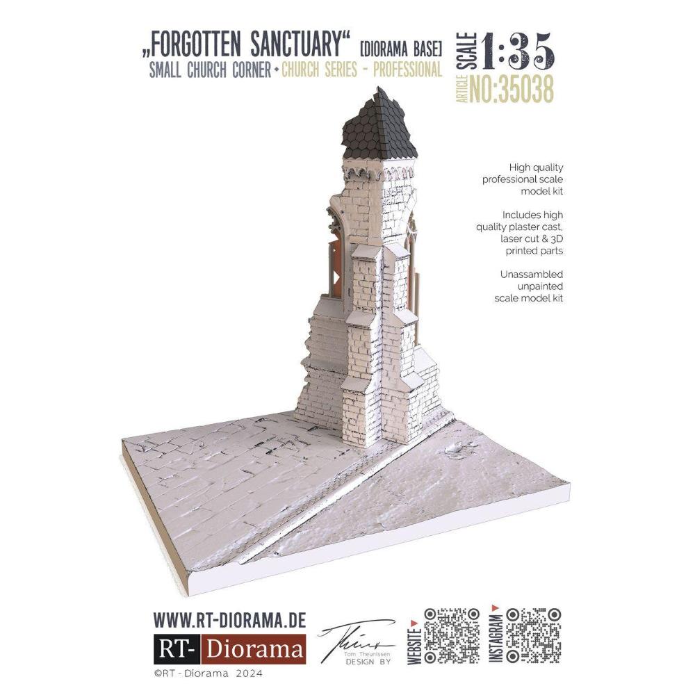 RT-DIORAMA: 1:35; Diorama-Base: Small Church Corner Forg. Sanctuary