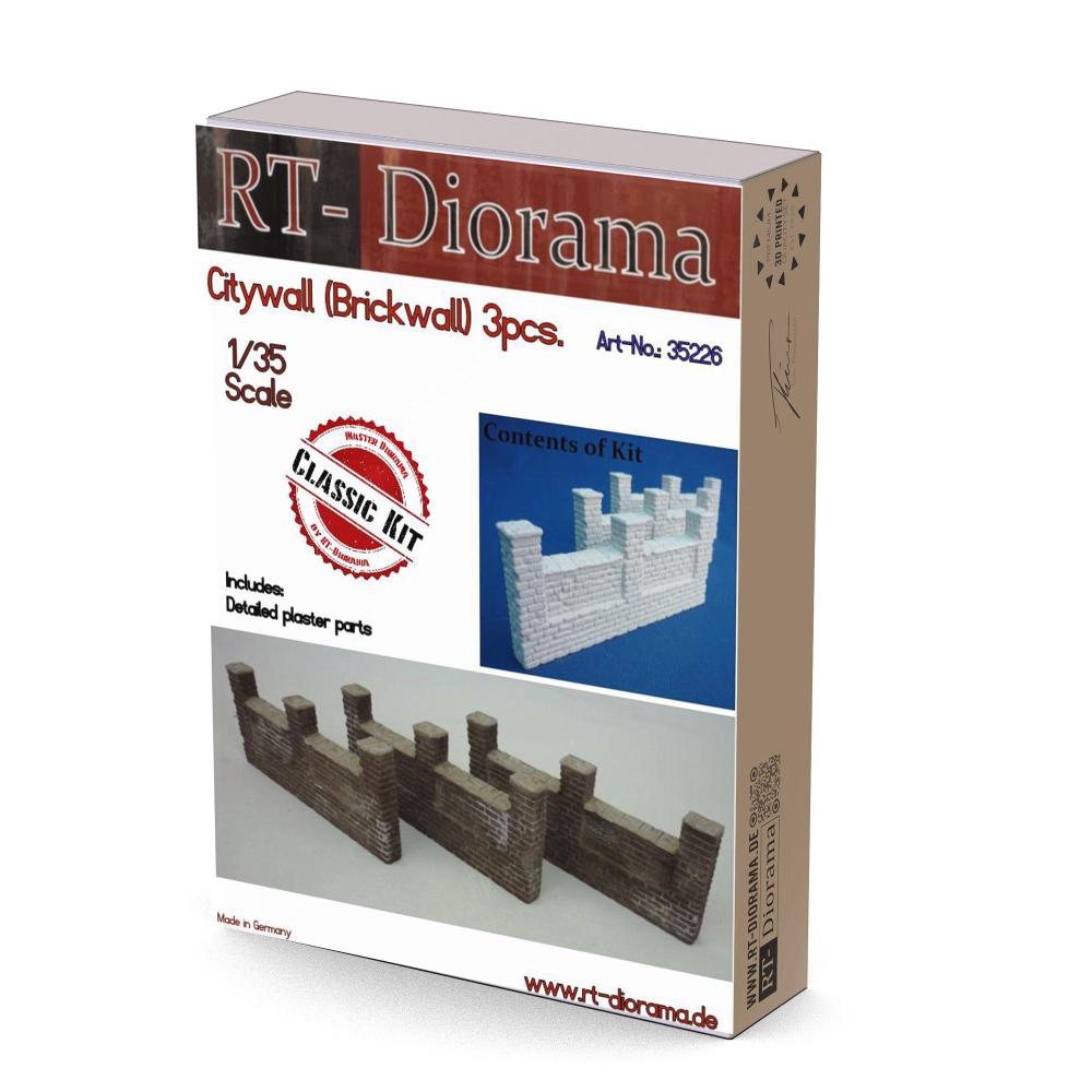 RT-DIORAMA: 1:35; Citywall (Brickwall) 3pcs.