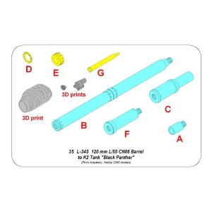 ABER: 1:35 120mm L/55 CN08 Barrel for K2 Tank "Black Panther"