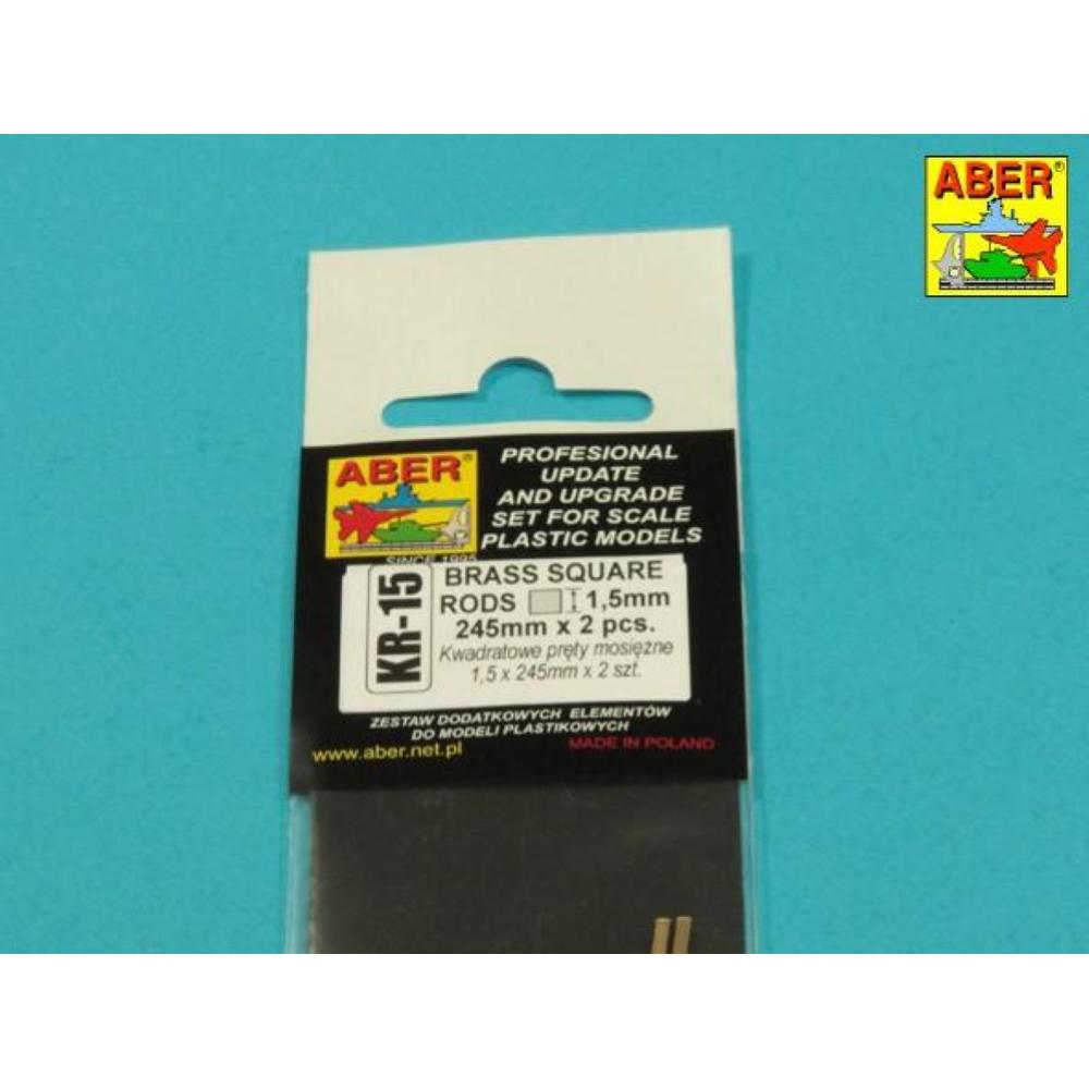 ABER: 1:35 Brass square rods 1,5 mm length 245mm x2 pcs.