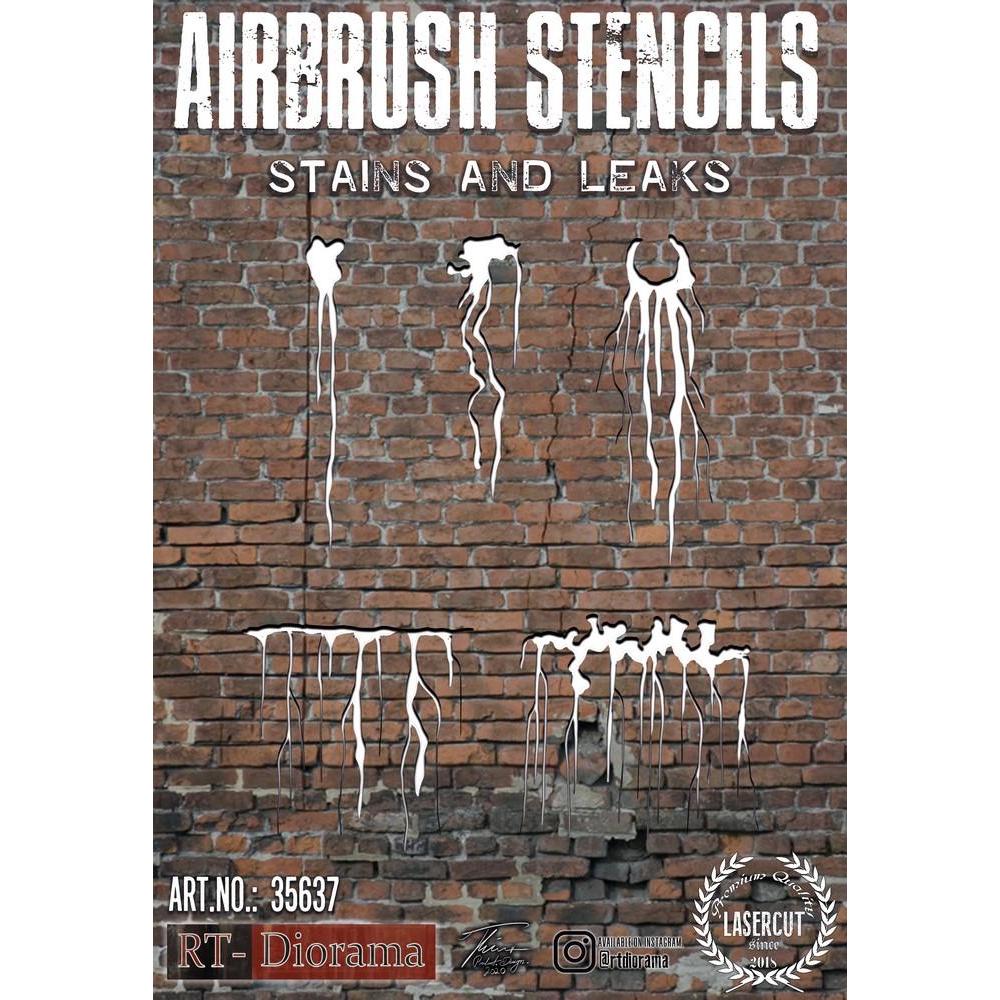 RT-DIORAMA: 1:35; Airbrush Stencil: Stains and Leaks