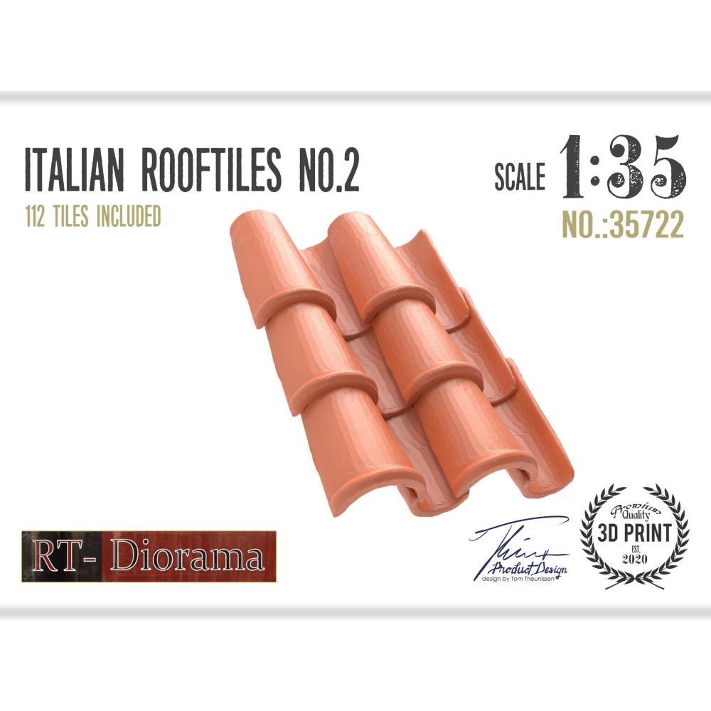 RT-DIORAMA: 1:35; 3D Resin Print: Italian Rooftiles No. 2