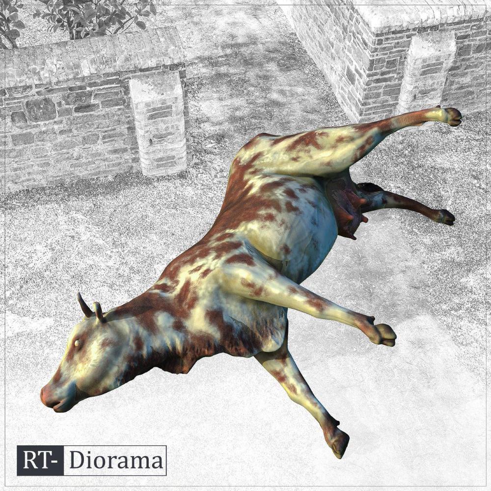 RT-DIORAMA: 1:35; 3D Resin Print: Cow Carcass