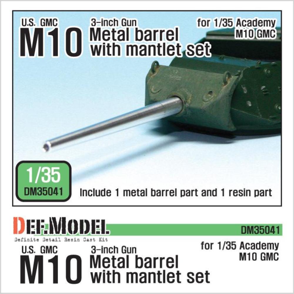 DEF MODEL: 1:35 U.S. M10 GMC Barrel and Mantlet Set